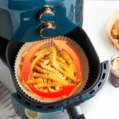 Forro de papel antiaderente para Airfryer - Pcte com 50 unidades