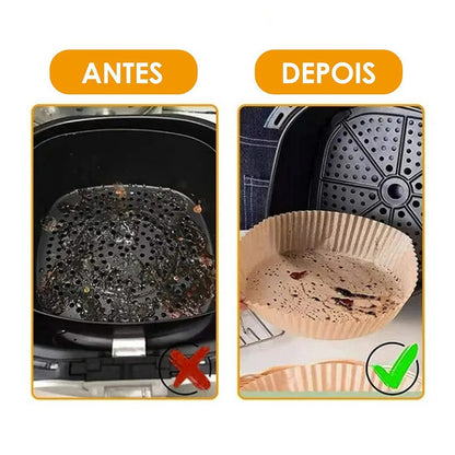 Forro de papel antiaderente para Airfryer - Pcte com 50 unidades